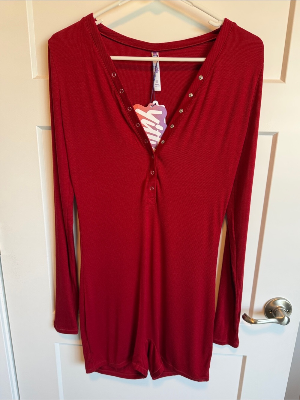 Yitty New with Tags Soft Rib Henley Onesie Romper - Size S